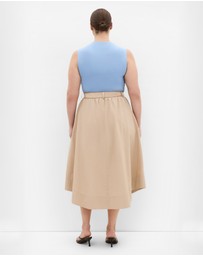 City Chic - Plus size Ally Midi Skirt - taupe