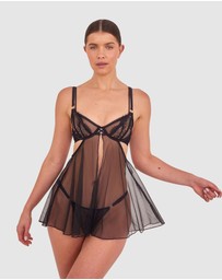 Bras N Things - Night Games Eyes On Me Unlined Babydoll Bra - Black