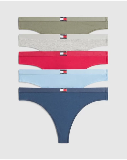 Tommy Hilfiger - 5 Pack Heritage Logo Thongs