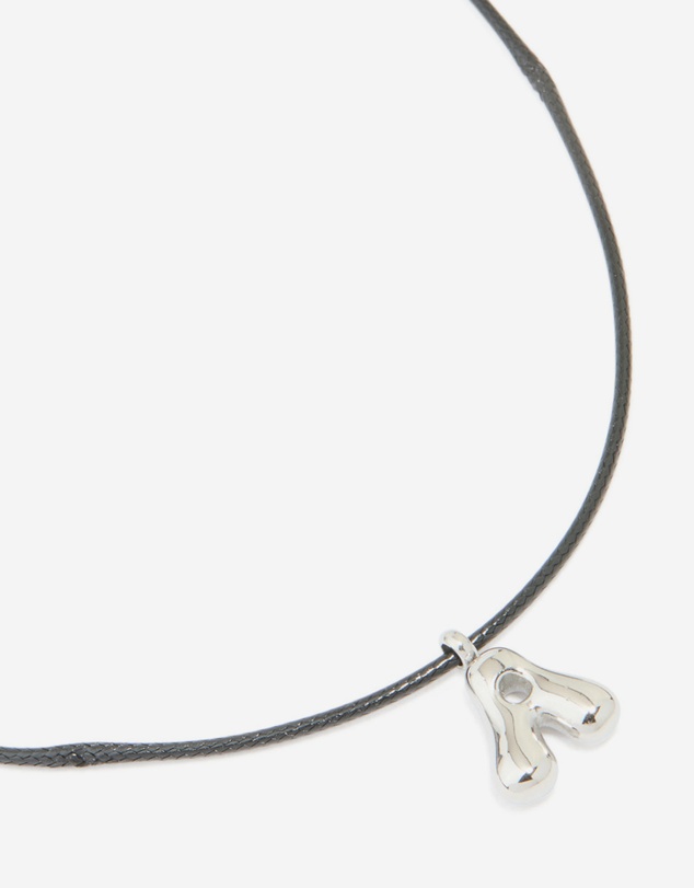 Lovisa - Waterproof Stainless Steel Large Bubble Letter A Cord Necklace