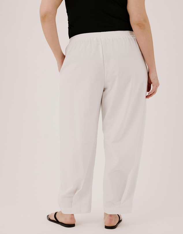 Atmos&Here Curvy - Clara Linen Blend Barrel Leg Pants