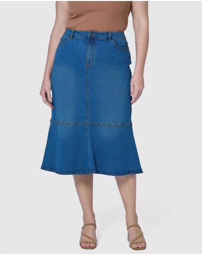 Indigo Tonic - Penny Denim Midi Skirt