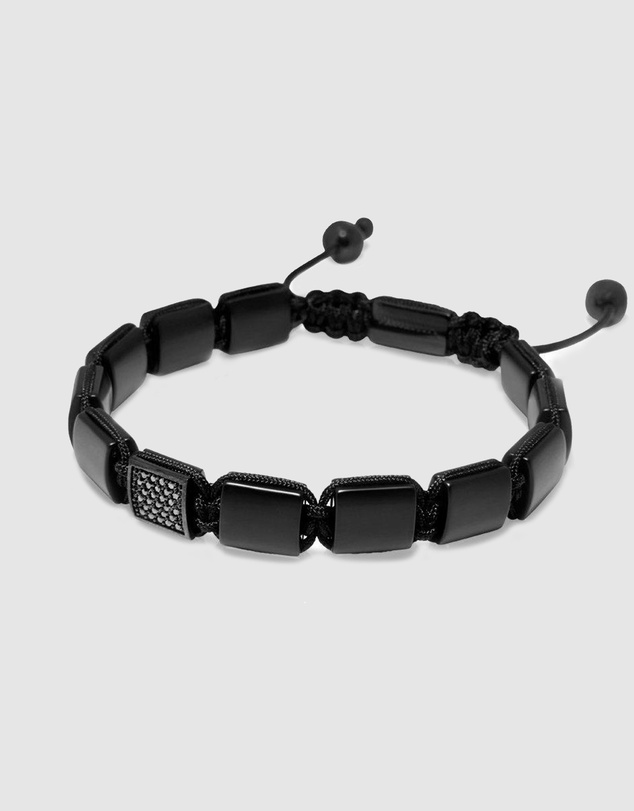 Nialaya Jewellery - The CZ Flatbead Collection - Matte Onyx