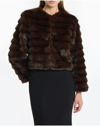 Carla Zampatti - Mocha Cropped Fur Jacket