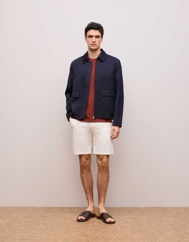 Trenery - Cotton Jersey Crew T-shirt in Deep Red