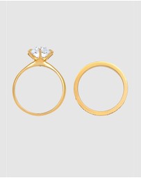 Elli Jewelry - Ring Women Eternity Set with Crystals in 925 Sterling Silver Gold Plated