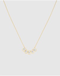Rosefield - The Octagon XS - Gold Tone Watch and Playful Crystals Necklace Set