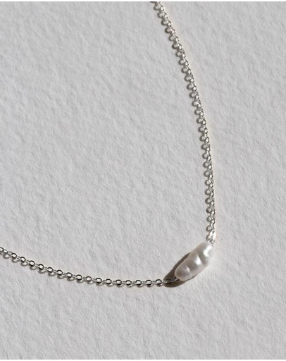SAINT VALENTINE - Cielo Single Pearl Necklace - Silver
