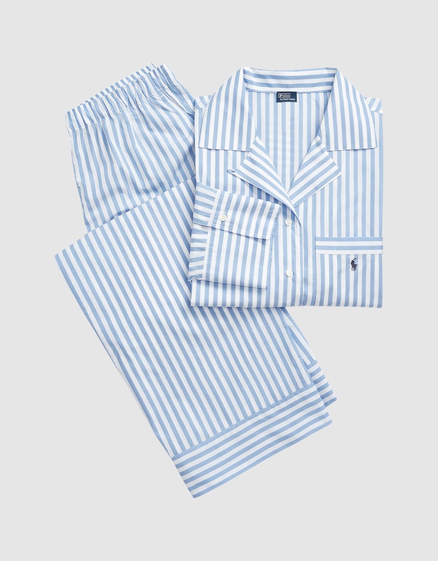 Polo Ralph Lauren - Shirting Stripes Cotton Long Sleeve Button Down Pyjama Set