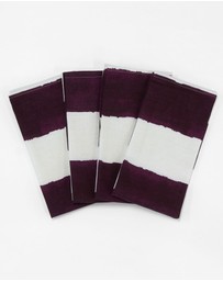 Aura Home - Riviera Stripe Cotton Linen Napkins - Set of 4