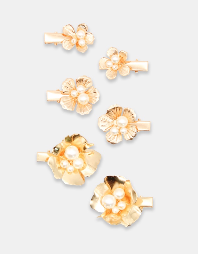 Morgan & Taylor - Bloom Hair Clip Set in Gold
