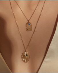 Wanderlust + Co - You Are Magic Gold Medallion Locket Necklace