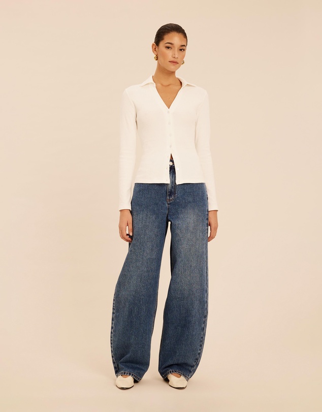 AERE - Tess Button Through Top