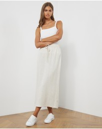 Atmos&Here - Tenley Linen Blend Midi Skirt