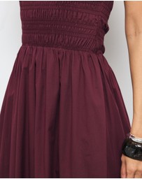 AERE - Esme Shirred Cotton Midi Dress