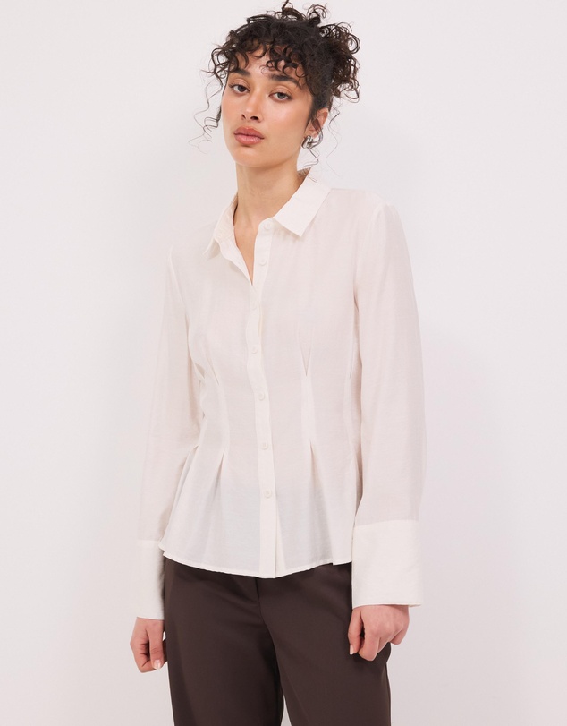Calli - Mae Pin Tuck Sheer LS Shirt