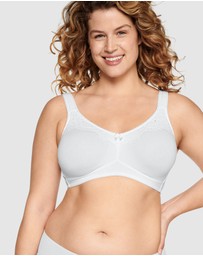Naturana - Wide Strap Wirefree Cotton Bra with Lace