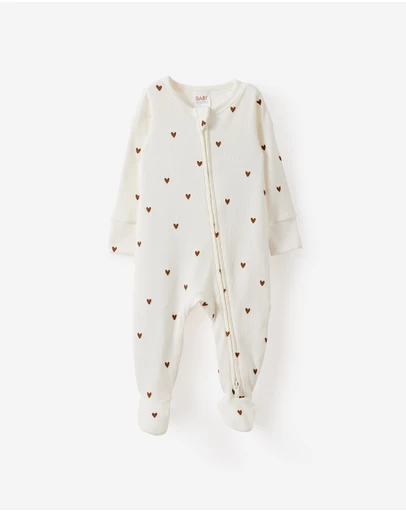 Cotton On Kids - Littlie Organic Long Sleeve Zip Romper