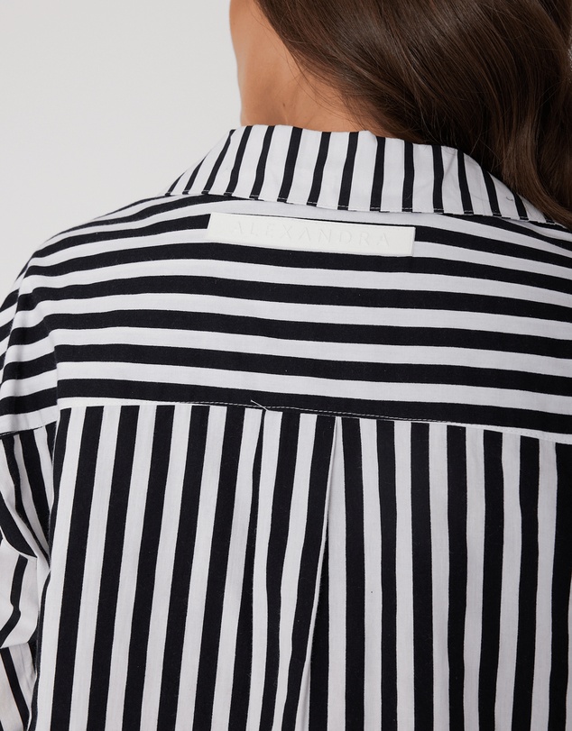 ALEXANDRA - Austin Shirt Mixed Stripe Black