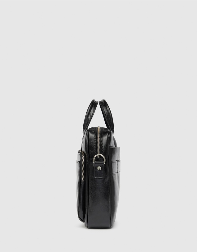 Republic of Florence - Pretoria Black Leather Laptop Briefcase