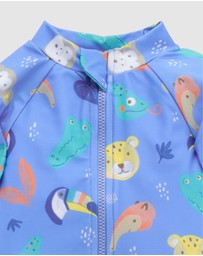 Purebaby - Printed Long Sleeve Sunsuit- Kids-Babies