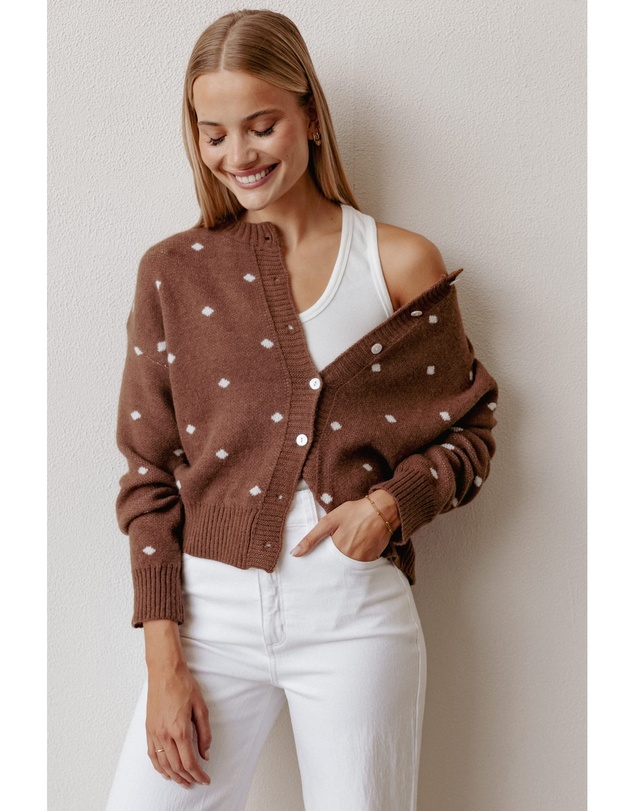 Petal & Pup - Karia Polka Dot Cardigan - Brown