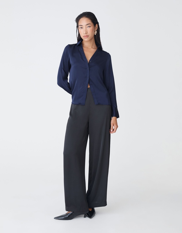Forcast - Lila V-neck Satin Blouse