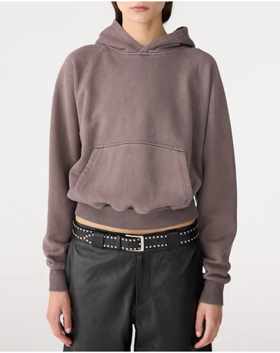 Bassike - Fleece Cropped Hoodie