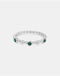Ania Haie - Silver Bezel Malachite Beaded Ring