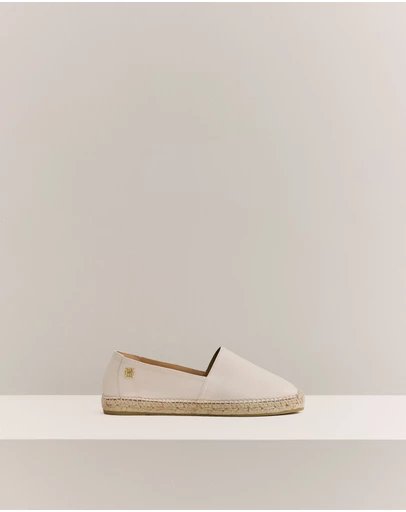 Trenery - Tallow Espadrille Flat in Oyster