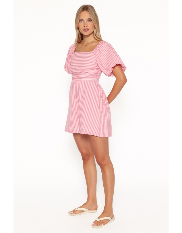 Petal & Pup - Clo Puff Sleeve Playsuit - Pink Stripe