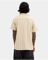 RVCA - Mens Vacancy Stripe Short Sleeve Shirt