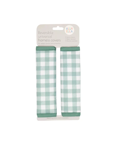 All 4 Ella - Harness Covers Gingham Sage