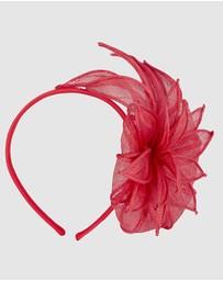 Max Alexander - Flower Red Sinamay Fascinator Headband