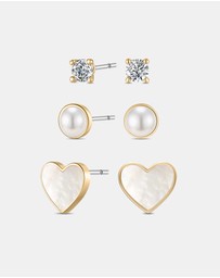 Mestige - Starlight Trio Earrings Set - 18K Gold Plated