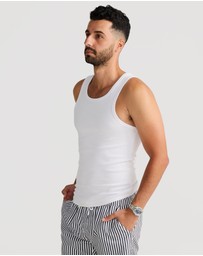 Vacay Swimwear - Rib Singlet White