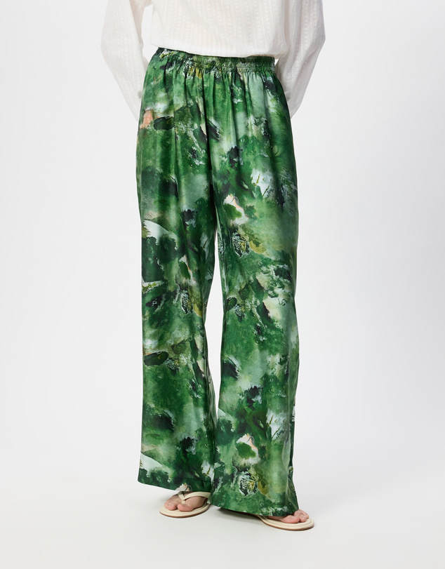 The Social Outfit - Silk Kai Pants - Verdant