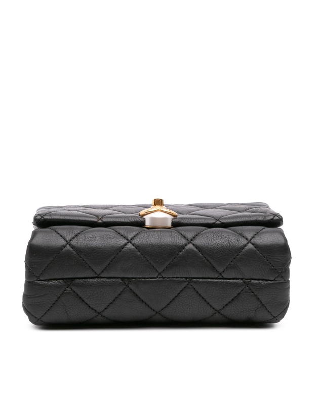 Pre-Loved by Azura Reborn - Pre-Loved Mini Quilted Calfskin Pearl CC Accordion Flap