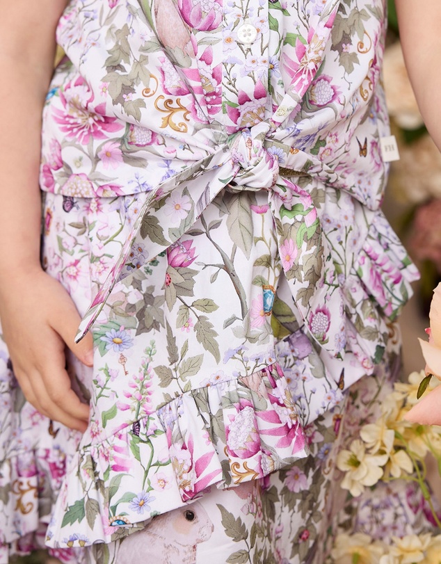 Fleur Harris - 'Heirloom Treasures' Millie Ruffle Skirt in Gardenia
