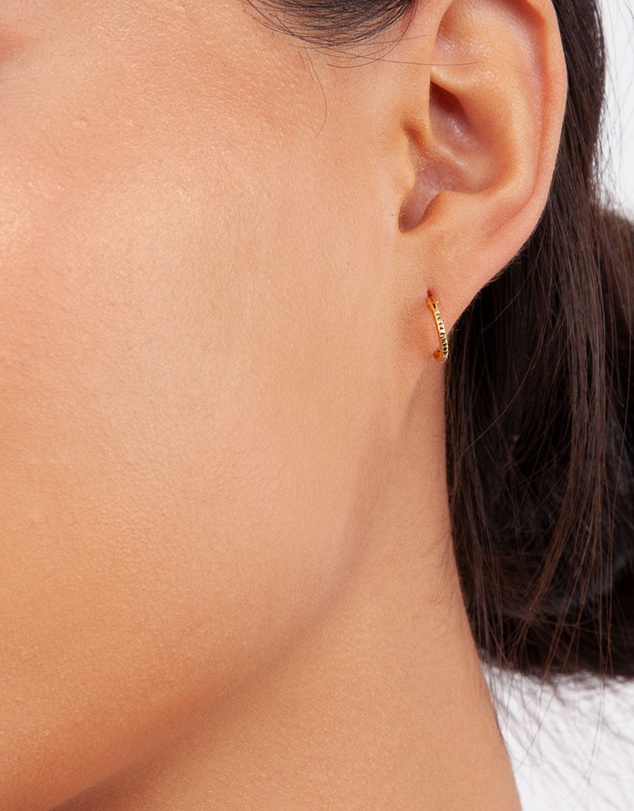 Lovisa - Gold Plated Sterling Silver Diamond Cut Mini Hoop Trio