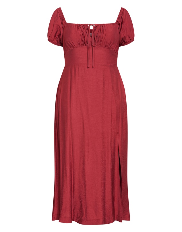 City Chic - Plus size Abbigail Split Maxi Dress - sienna