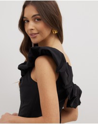 Dazie - Darling Delight One Shoulder Ruffle Top