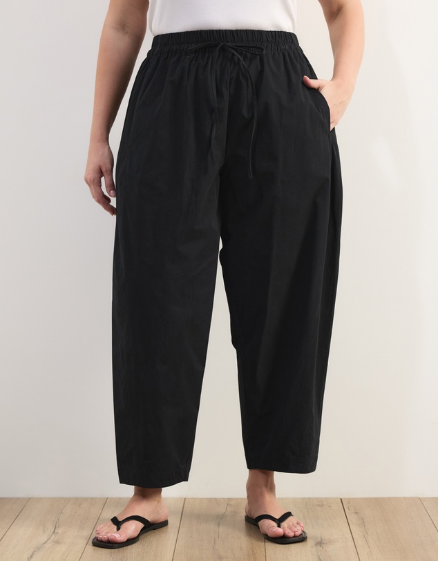 Atmos&Here Curvy - Sienna Cotton Barrel Leg Pants