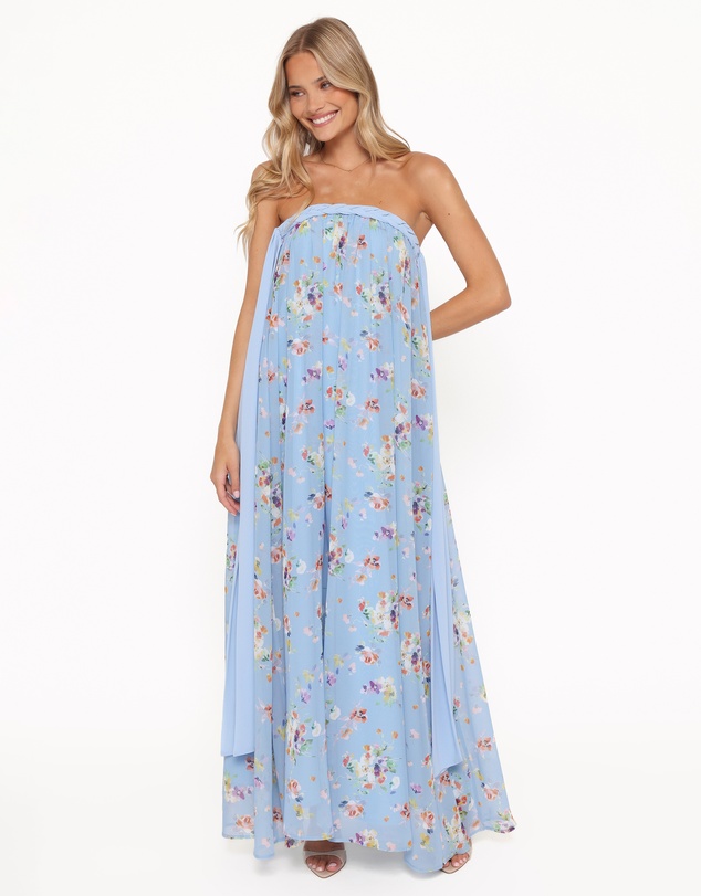 Petal & Pup - Codie Off Shoulder Maxi Dress - Cornflower Blue Floral