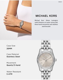Michael Kors - Lexington Silver Tone Analogue Watch