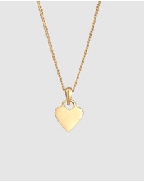Elli Jewelry - Necklace Heart Pendant Cute with Enamel Blue in 925 Sterling Silver Gold Plated