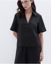 UNISON - Collared Linen Top