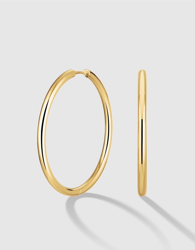 Rosefield - The Octagon XS - Gold Tone Watch and Hoop Earring Set