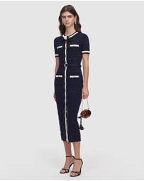 Self Portrait - Pointelle Knit Midi Dress