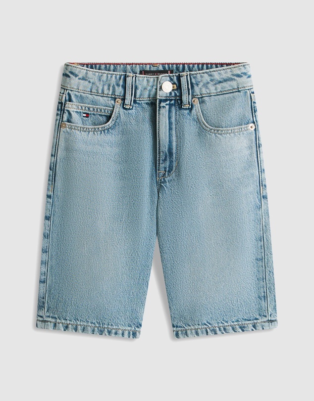 Tommy Hilfiger - Faded Regular Straight Leg Denim Shorts - Teens